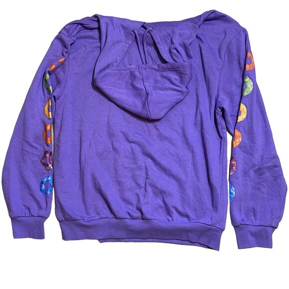 Kellogg's Froot Loops Purple Unisex Adult Pullover Hoodie Sweatshirt NWOT Size L - Picture 3 of 9